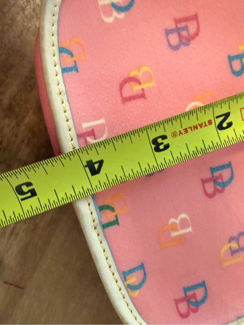 Dooney Bourke Wristlet Vintage Y2K Purse Wallet Pink Rainbow Logo - Picture 7 of 7